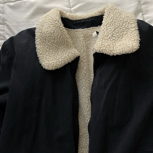 Brandy Melville Aviator Nelson Sherpa Lined Bomber Jacket - Picture 2 of 3